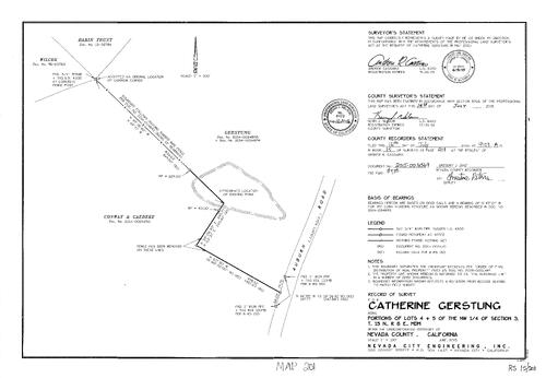 Click to see Record of Survey Book 15, pg. 201 (2015) of Nevada County Recorders Survey Maps Book 15