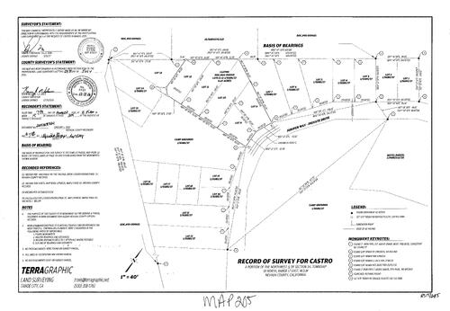 Click to see Record of Survey Book 15, pg. 205 (2015) of Nevada County Recorders Survey Maps Book 15