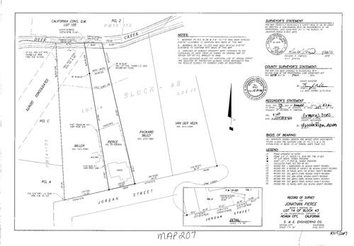 Click to see Record of Survey Book 15, pg. 207 (2015) of Nevada County Recorders Survey Maps Book 15