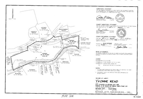 Click to see Record of Survey Book 15, pg. 208 (2015) of Nevada County Recorders Survey Maps Book 15