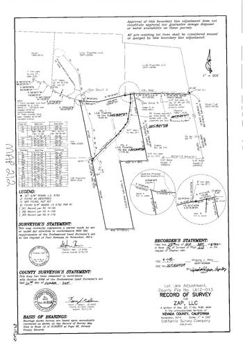 Click to see Record of Survey Book 15, pg. 212 (2015) of Nevada County Recorders Survey Maps Book 15