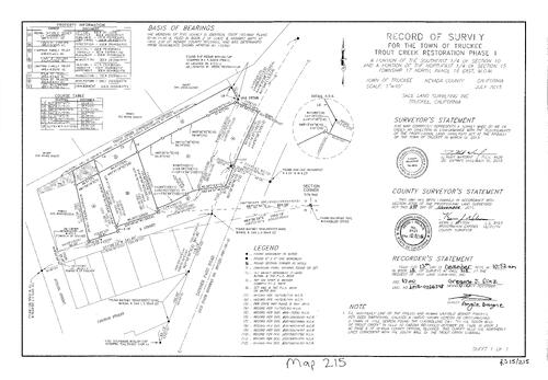Click to see Record of Survey Book 15, pg. 215 (2015) of Nevada County Recorders Survey Maps Book 15
