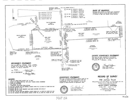 Click to see Record of Survey Book 16, pg. 2 (2016) of Nevada County Recorders Survey Maps Book 16
