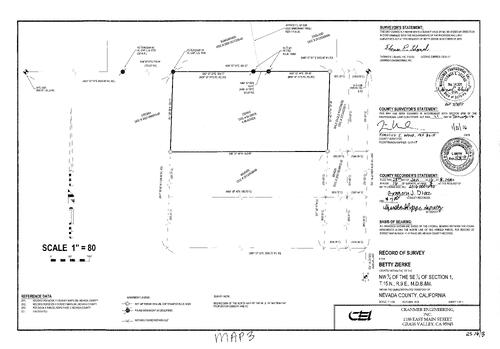Click to see Record of Survey Book 16, pg. 3 (2016) of Nevada County Recorders Survey Maps Book 16