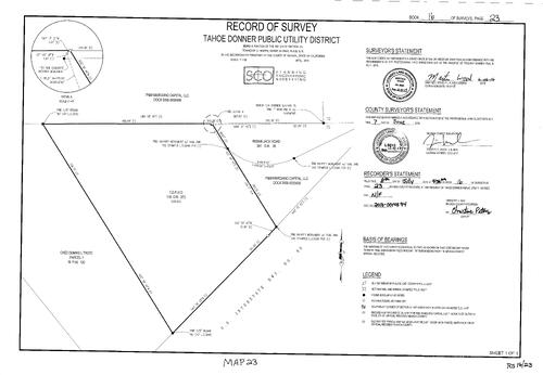 Click to see Survey Book 16, pg. 23 (2016) of Nevada County Recorders Survey Maps Book 16
