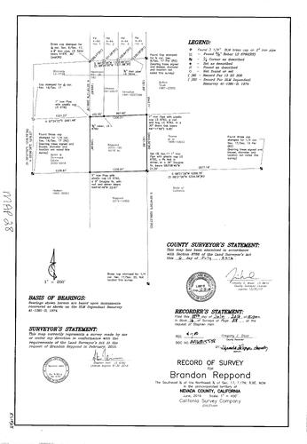 Click to see Record of Survey Book 16, pg. 028 (2016) of Nevada County Recorders Survey Maps Book 16
