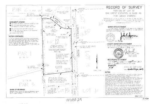 Click to see Record of Survey Book 16, pg. 029 (2016) of Nevada County Recorders Survey Maps Book 16