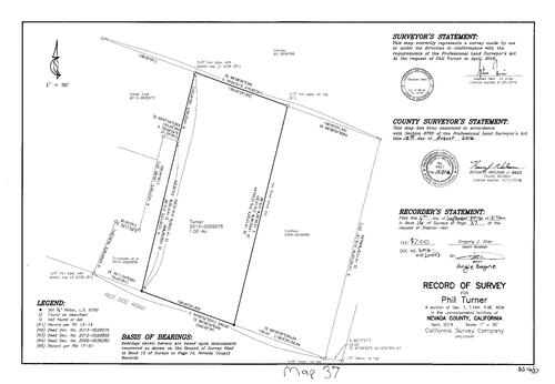 Click to see Record of Survey Book 16, pg. 037 (2016) of Nevada County Recorders Survey Maps Book 16