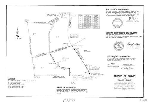Click to see Record of Survey Book 16, pg. 043 (2016) of Nevada County Recorders Survey Maps Book 16