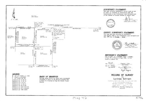 Click to see Survey Map Book 16, pg. 46 of Nevada County Recorders Survey Maps Book 16