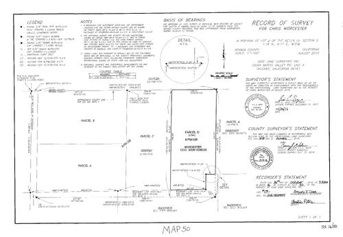 Click to see Record of Survey Book 16, pg. 050 (2016) of Nevada County Recorders Survey Maps Book 16