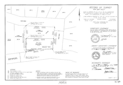 Click to see Record of Survey Book 16, pg. 051 (2016) of Nevada County Recorders Survey Maps Book 16