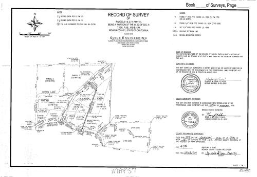 Click to see Record of Survey Book 16, pg. 057 (2016) of Nevada County Recorders Survey Maps Book 16