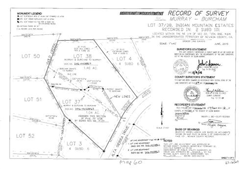 Click to see Record of Survey Book 16, pg. 060 (2016) of Nevada County Recorders Survey Maps Book 16