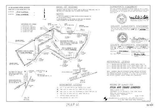 Click to see Record of Survey Book 16, pg. 061 (2016) of Nevada County Recorders Survey Maps Book 16