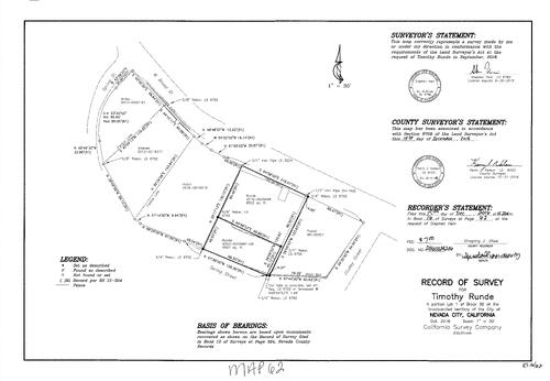 Click to see Record of Survey Book 16, pg. 062 (2016) of Nevada County Recorders Survey Maps Book 16