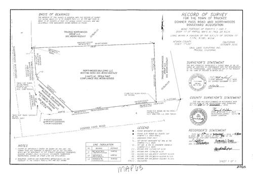 Click to see Record of Survey Book 16, pg. 063 (2016) of Nevada County Recorders Survey Maps Book 16