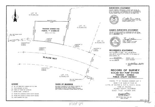 Click to see Record of Survey Book 16, pg. 064 (2016) of Nevada County Recorders Survey Maps Book 16