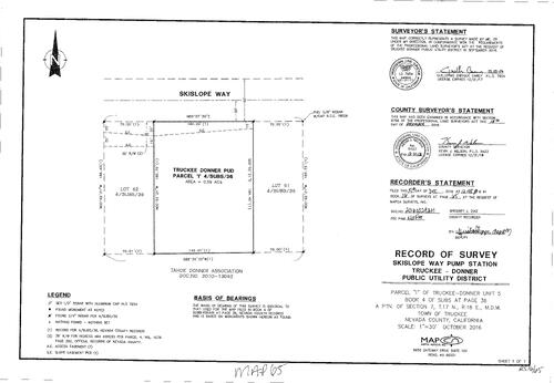 Click to see Record of Survey Book 16, pg. 065 (2016) of Nevada County Recorders Survey Maps Book 16