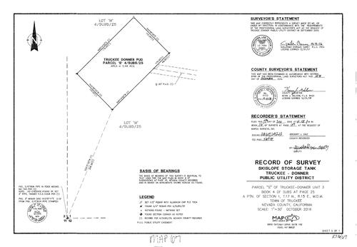 Click to see Record of Survey Book 16, pg. 067 (2016) of Nevada County Recorders Survey Maps Book 16