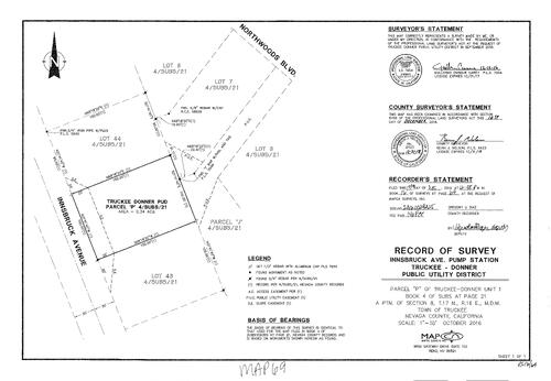 Click to see Record of Survey Book 16, pg. 069 (2016) of Nevada County Recorders Survey Maps Book 16