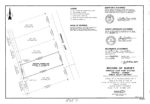 Click to see Record of Survey Book 16, pg. 070 (2016) of Nevada County Recorders Survey Maps Book 16