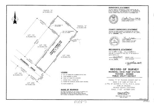Click to see Record of Survey Book 16, pg. 071 (2016) of Nevada County Recorders Survey Maps Book 16