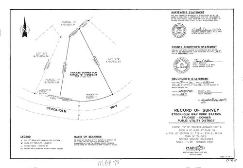 Click to see Record of Survey Book 16, pg. 075 (2016) of Nevada County Recorders Survey Maps Book 16