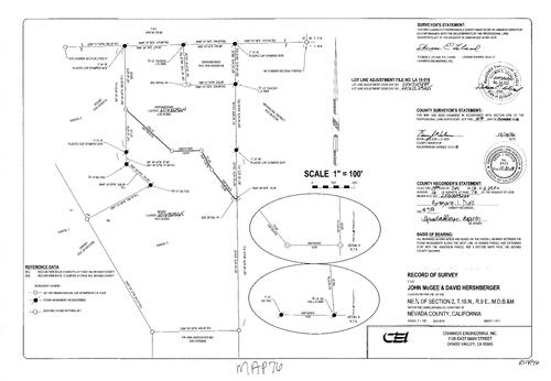 Click to see Record of Survey Book 16, pg. 076 (2016) of Nevada County Recorders Survey Maps Book 16