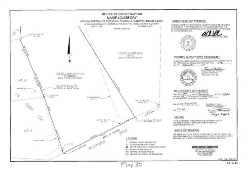 Click to see Survey Map Book 16, pg. 80 of Nevada County Recorders Survey Maps Book 16