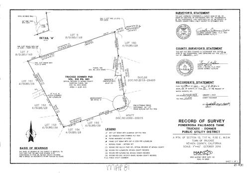 Click to see Survey Map Book 16, pg. 81 of Nevada County Recorders Survey Maps Book 16