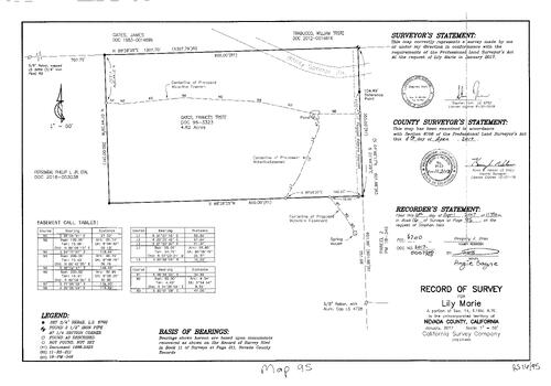 Click to see Survey Map Book 16, pg. 95 of Nevada County Recorders Survey Maps Book 16