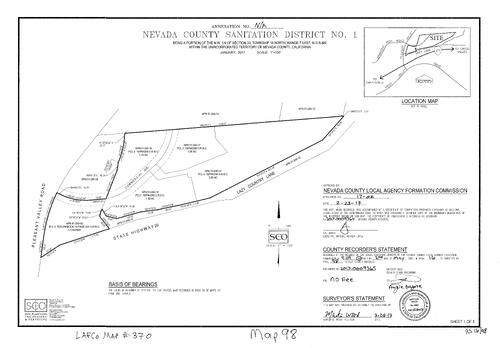 Click to see Survey Map Book 16, pg. 98 of Nevada County Recorders Survey Maps Book 16