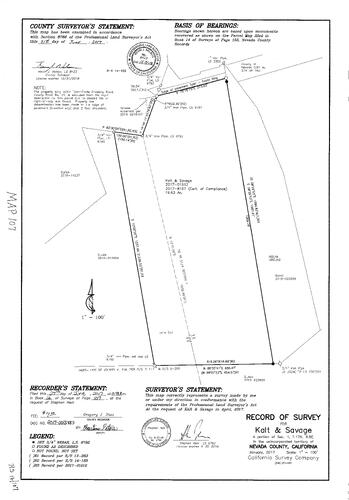 Click to see Survey Map Book 16, pg. 107 of Nevada County Recorders Survey Maps Book 16
