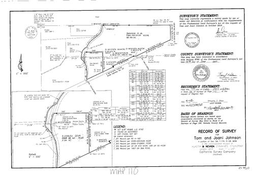 Click to see Survey Map Book 16, pg. 110 of Nevada County Recorders Survey Maps Book 16