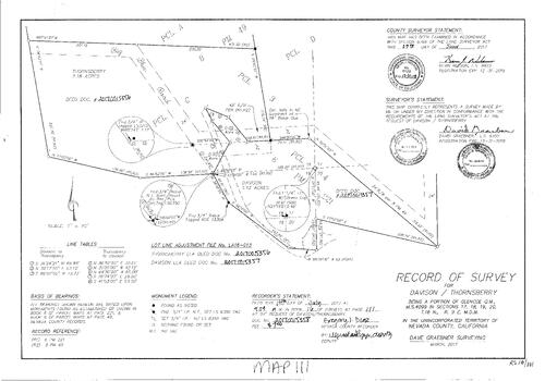 Click to see Survey Map Book 16, pg. 111 of Nevada County Recorders Survey Maps Book 16