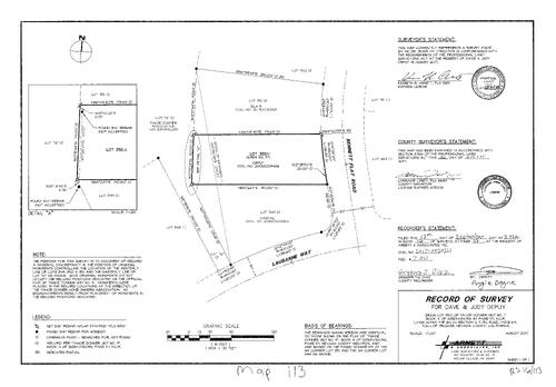 Click to see Survey Map Book 16, pg. 113 of Nevada County Recorders Survey Maps Book 16