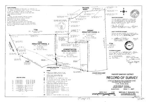 Click to see Survey Map Book 16, pg. 114 of Nevada County Recorders Survey Maps Book 16