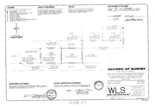 Click to see Survey Map Book 16, pg. 117 of Nevada County Recorders Survey Maps Book 16