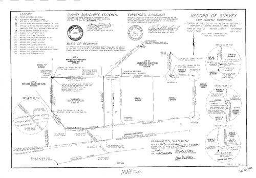 Click to see Survey Map Book 16, pg. 120 of Nevada County Recorders Survey Maps Book 16