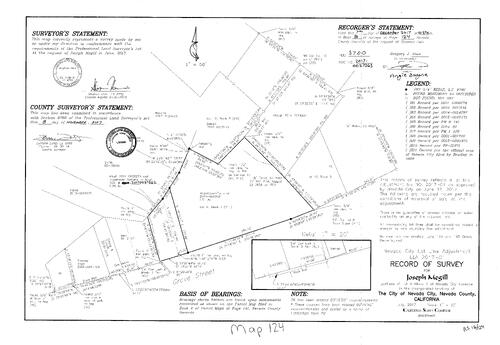 Click to see Survey Map Book 16, pg. 124 of Nevada County Recorders Survey Maps Book 16