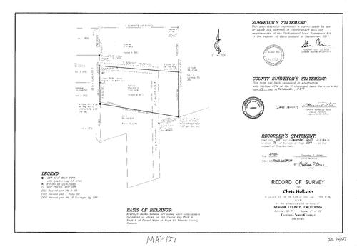 Click to see Survey Map Book 16, pg. 127 of Nevada County Recorders Survey Maps Book 16