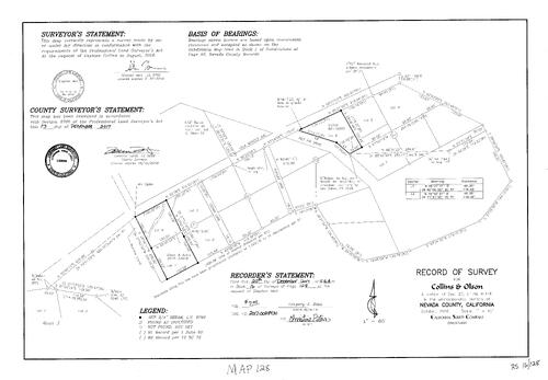 Click to see Survey Map Book 16, pg. 128 of Nevada County Recorders Survey Maps Book 16