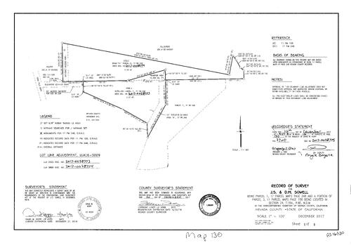 Click to see Survey Map Book 16, pg. 130 of Nevada County Recorders Survey Maps Book 16