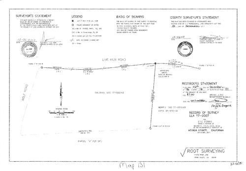 Click to see Survey Map Book 16, pg. 131 of Nevada County Recorders Survey Maps Book 16