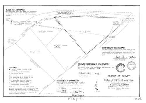 Click to see Survey Map Book 17, pg. 6 of Nevada County Recorders Survey Maps Book 17