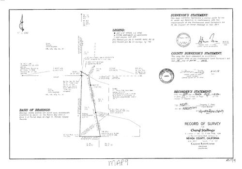 Click to see Survey Map Book 17, pg. 9 of Nevada County Recorders Survey Maps Book 17