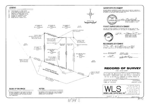 Click to see Survey Map Book 17, pg. 11 of Nevada County Recorders Survey Maps Book 17