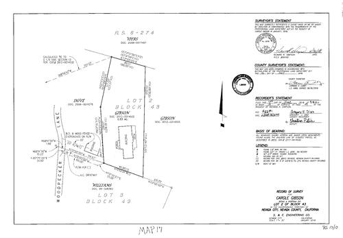 Click to see Survey Map Book 17, pg. 17 of Nevada County Recorders Survey Maps Book 17