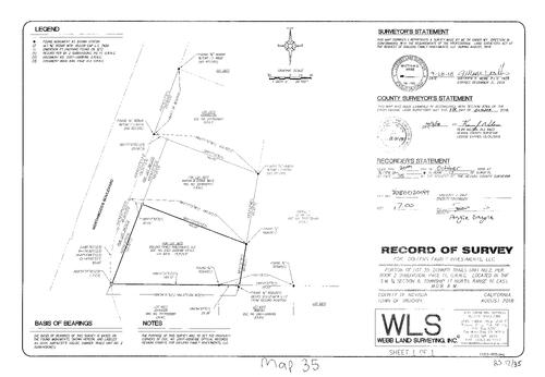 Click to see Record of Survey Book 17, pg. 35 of Nevada County Recorders Survey Maps Book 17